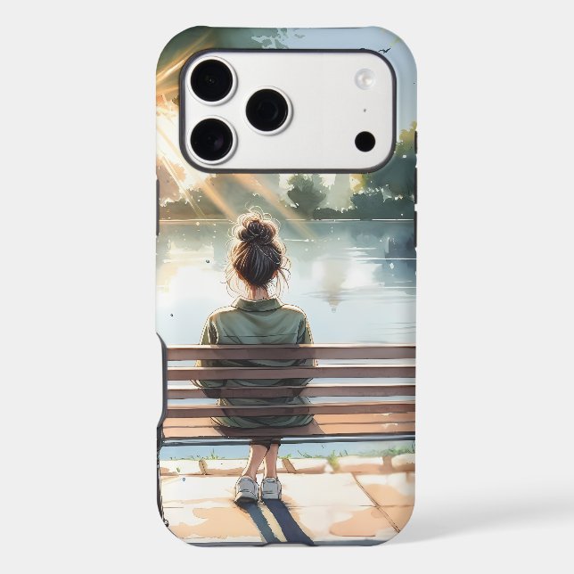 Sunset Reflections Lake Scene iPhone Case (Back)