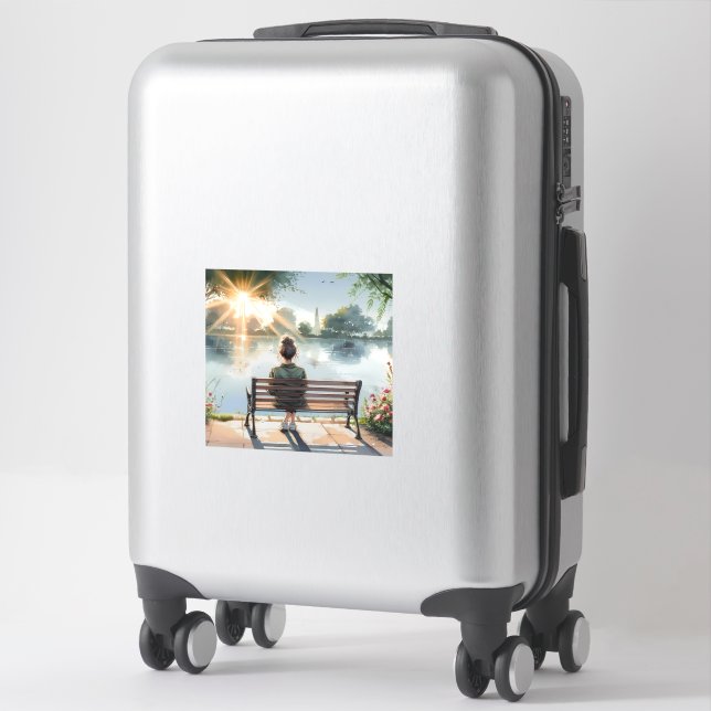 Sunset Reflections Lake Scene Sticker (Suitcase)
