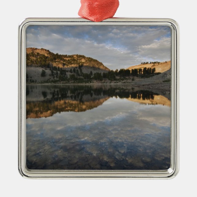 Sunset reflections on Lake Helen, Lassen Metal Ornament (Front)