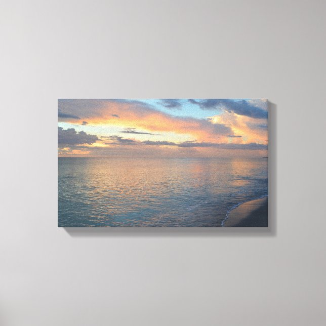 Sunset Reflections On The Water Canvas Print (Front)