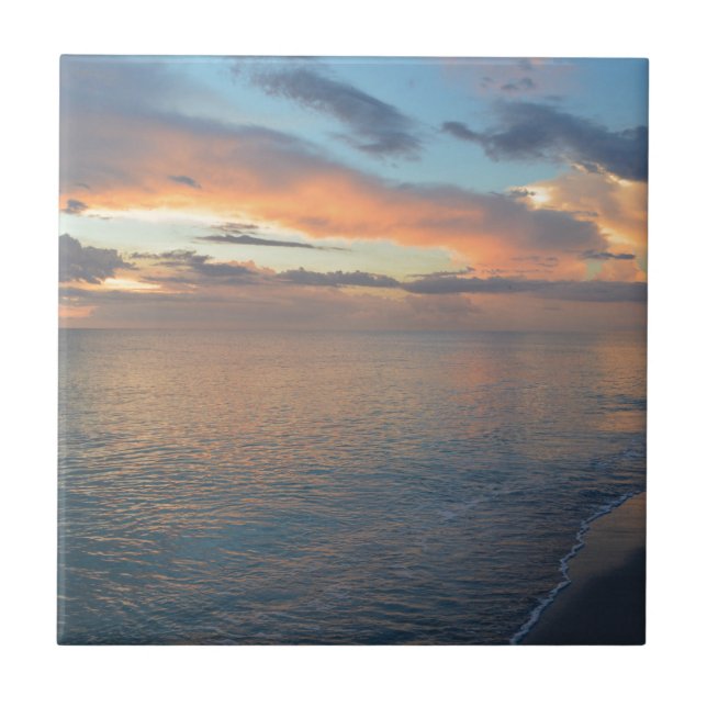Sunset Reflections On The Water Ceramic Tile (Front)