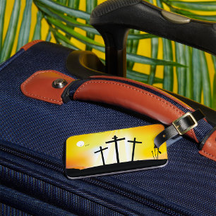 Sunset Religious Crosses Luggage Tag