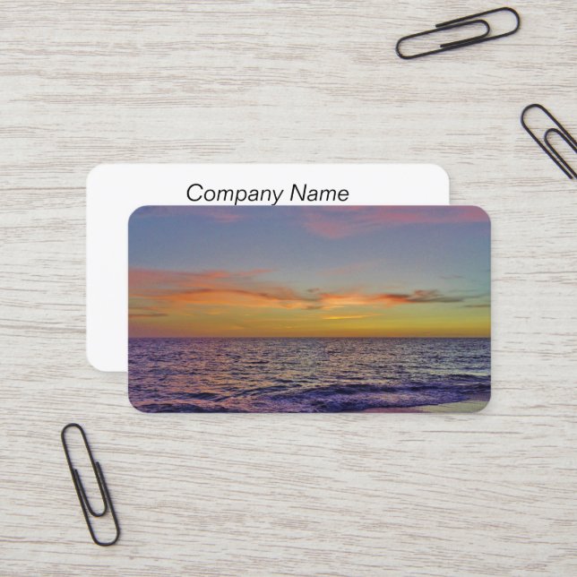 Sunset Retirement Business Cards (Front/Back In Situ)