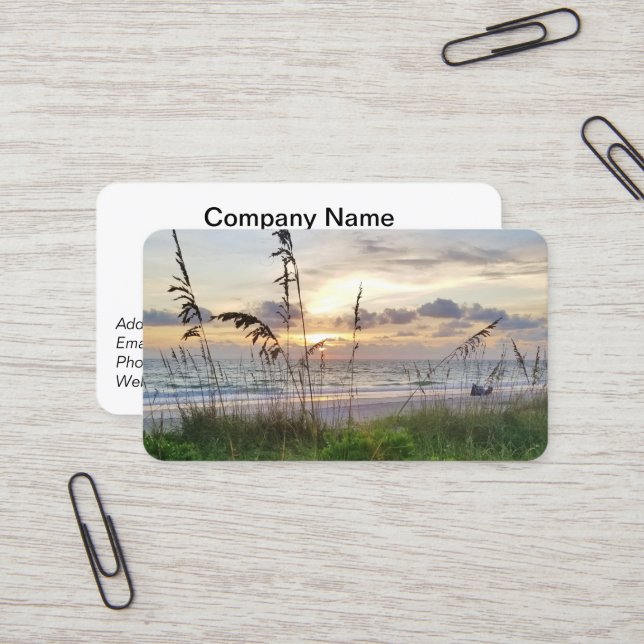 Sunset Retirement Business Cards (Front/Back In Situ)