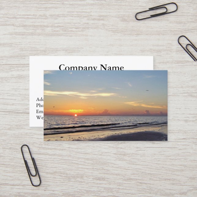 Sunset Retirement Business Cards #14 (Front/Back In Situ)