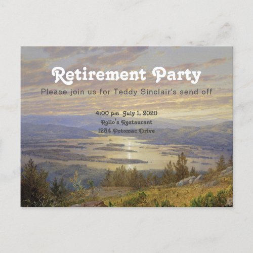 Sunset Retirement Party postcard invitation