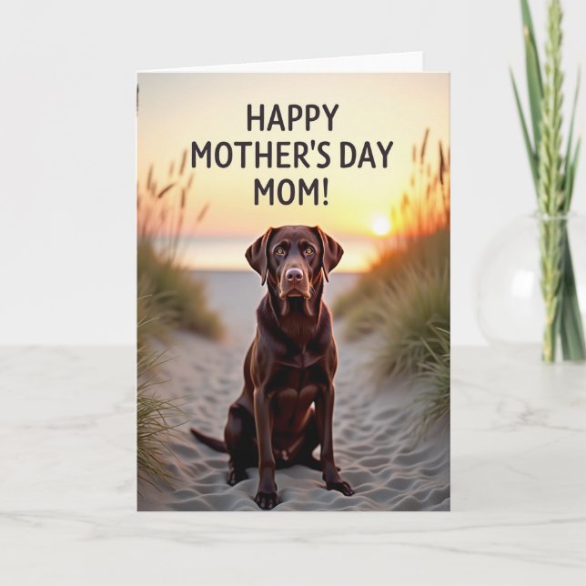 Sunset Retriever Mother Love Card (Front)