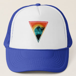 sunset retro summer vintage trucker hat
