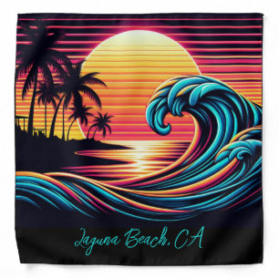 Sunset Retro Surf Wave- Bandana