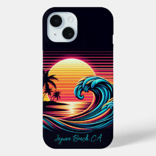 Sunset Retro Surf Wave iPhone 15 Case