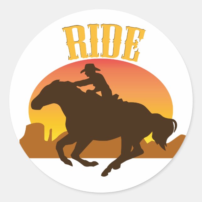 Sunset Ride Classic Round Sticker (Front)