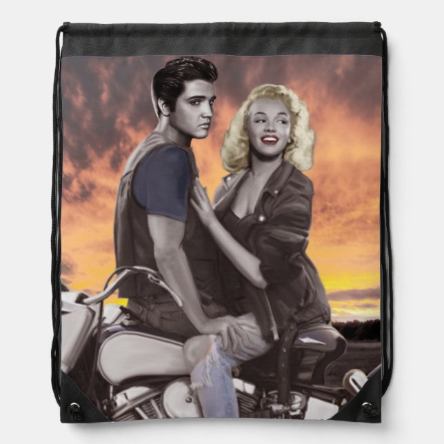 Sunset Ride Drawstring Bag (Front)
