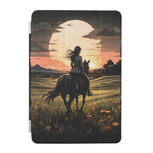 Sunset rider girl design iPad mini cover