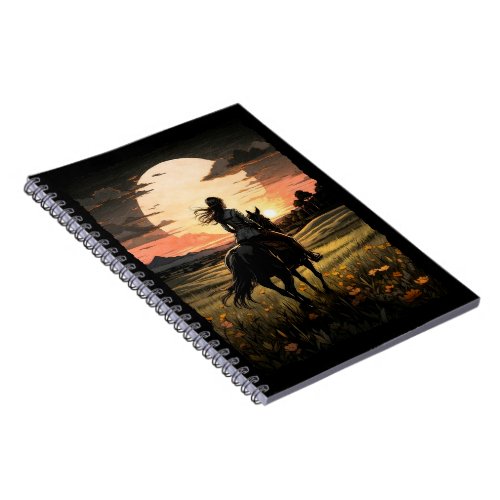 Sunset rider girl design notebook