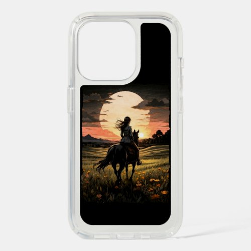 Sunset rider girl design iPhone 15 pro case