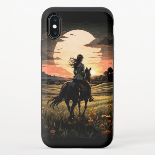 Sunset rider girl design iPhone x slider case