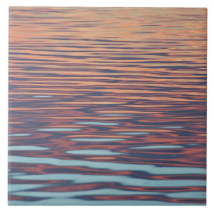 Sunset Ripples on Water Ceramic Tile