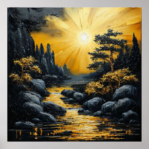 🌄 Sunset River Wall Decor For Nature Lovers Home