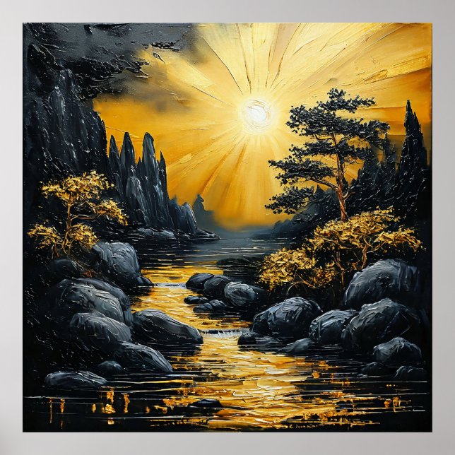 🌄 Sunset River Wall Decor For Nature Lovers Home  (Front)