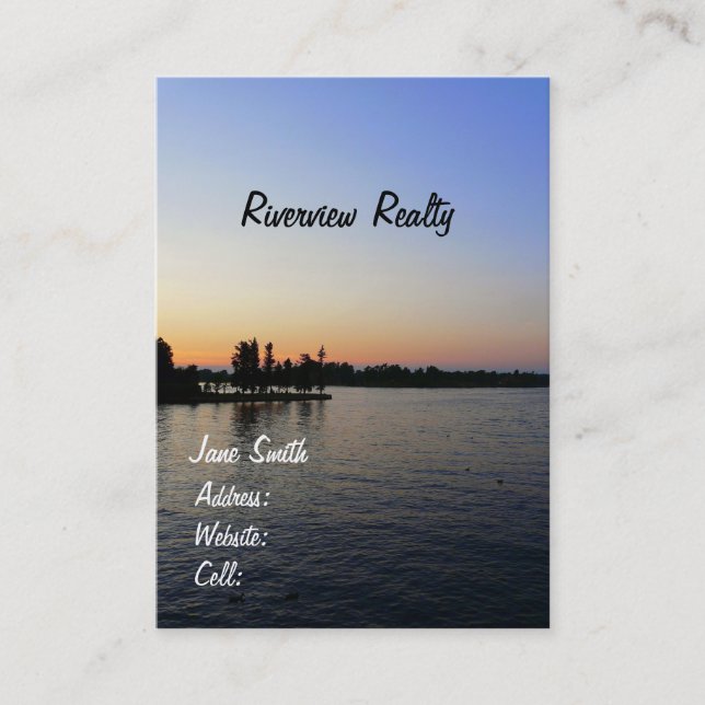 Sunset/Riverview-Real Estate Company Business Card (Front)