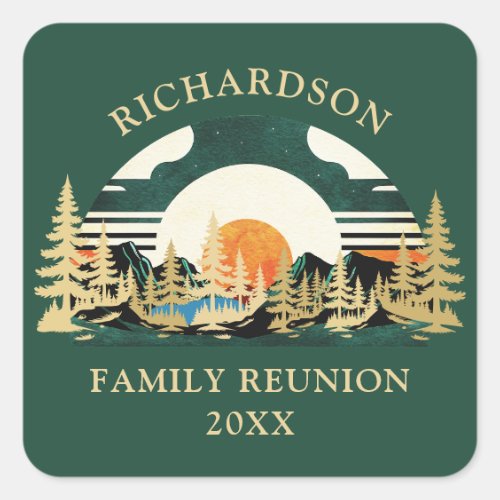 Sunset Road Trip Personalized Green Family Reunion