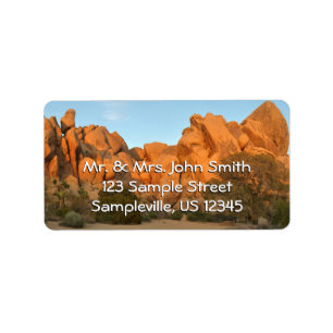 Sunset Rocks at Joshua Tree Label