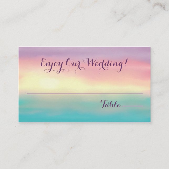 Sunset Romance | Seating Escort Card (Front)