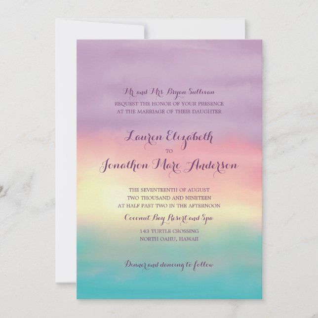 Sunset Romance | Wedding Invitation (Front)