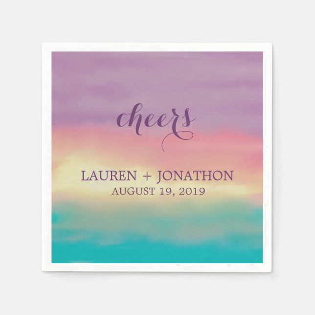 Sunset Romance | Wedding Paper Napkins (Front)