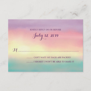 Sunset Romance Wedding RSVP Card