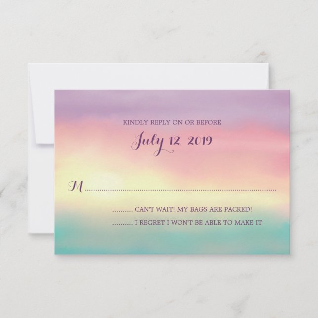 Sunset Romance | Wedding RSVP Card (Front)