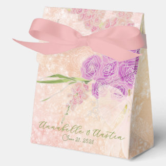 Sunset Rose- Coquette blush bow Bouquet Favor Boxes