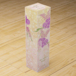 Sunset Rose Coquette blush bow bouquet Wine Box