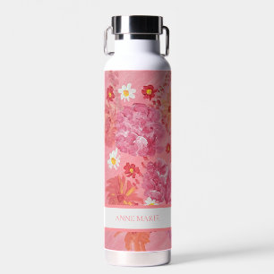 Sunset Rose Floral Custom Water Bottle