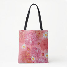Sunset Rose Floral Tote Bag