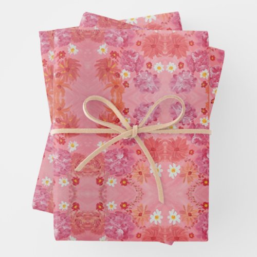 Sunset Rose Floral Wrapping Paper