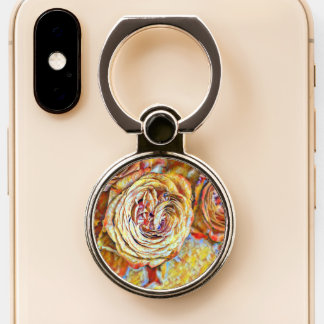 Sunset Rose Impressionist Floral Phone Grip Holder