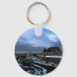 Sunset Ruby Beach Olympic National Park Keychain