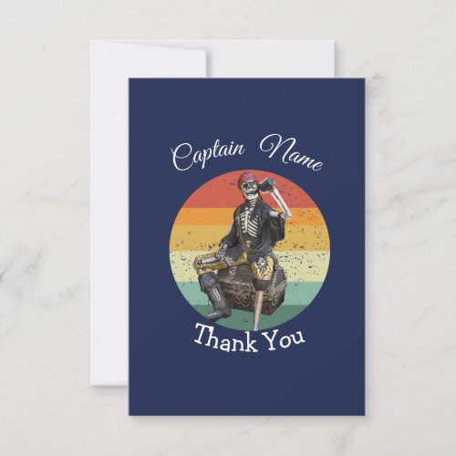 Sunset Rum Skeleton Pirate Party  Thank You Card