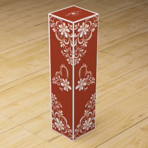 Sunset Rust Chic Mr & Mrs Wedding Wine Gift Box