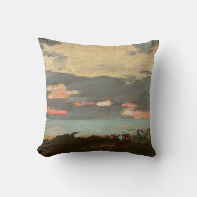 Sunset, Saco Bay Throw Pillow (Front)