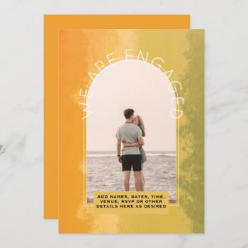 Sunset Sage PHOTO CARD Modern Engagement Save Date