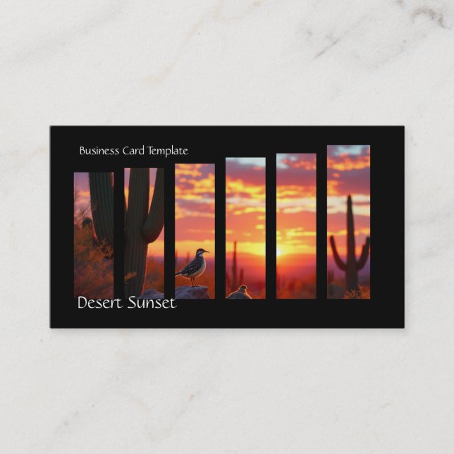 Sunset Saguaro Cactus - Desert Arizona Business Ca Card (Front)