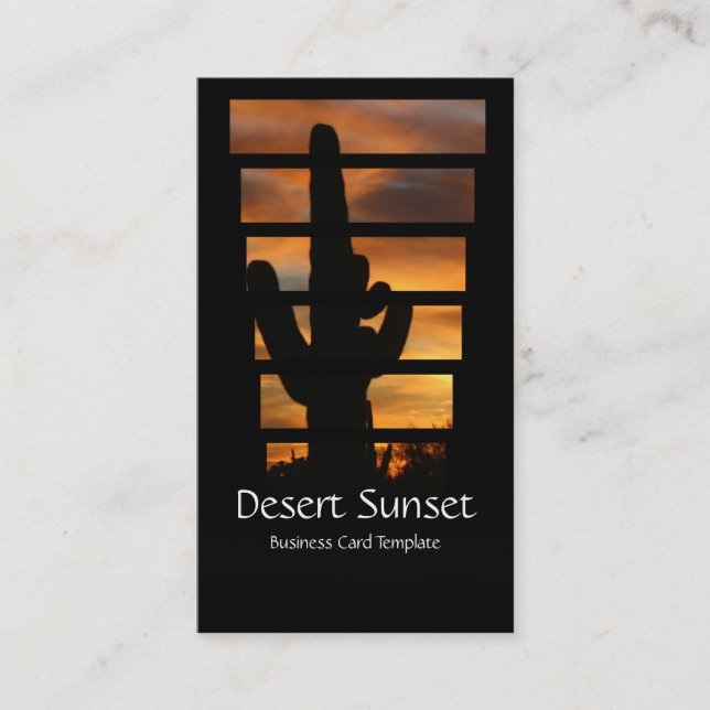 Sunset Saguaro Cactus - Desert Arizona Business Card (Front)