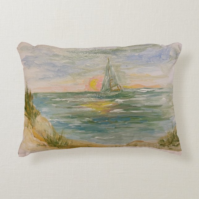 Sunset Sail Accent Pillow (Front)