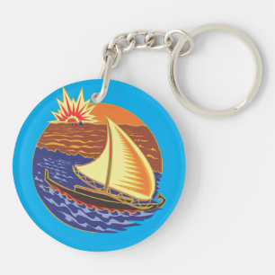 Sunset Sail Acrylic Keychain