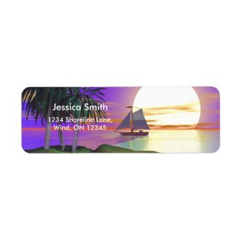 Sunset Sail Label by Peerdrops at Zazzle