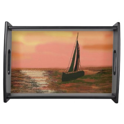 Sunset Sail Serving Tray
