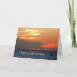 Sunset Sailboat Birthday Card (Blank Inside)