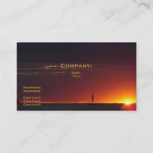 Sunset Sailboat Business Card Template